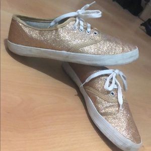 Gold glitter sneakers